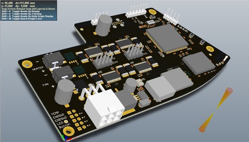 Lovely first spin of the PCB on its way to production. Saved for the next iteration: overall height and connectors.