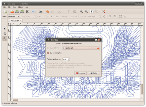 LinCutter's main window