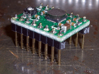 Pololu stepper board - epoxy blob on driver chip