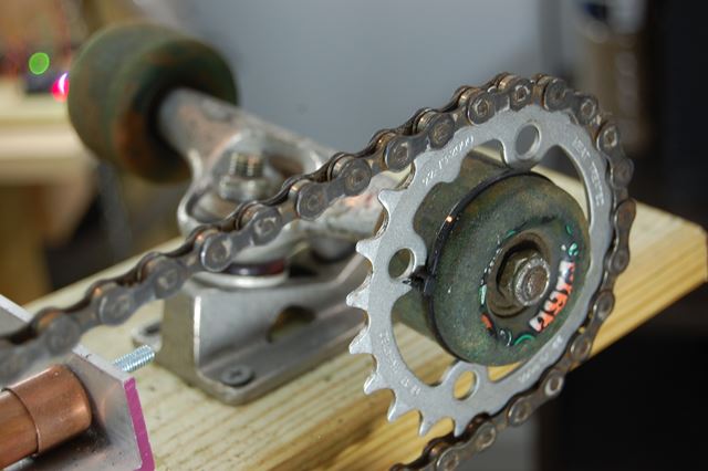 DIY skateboard truck chain and sprocket 