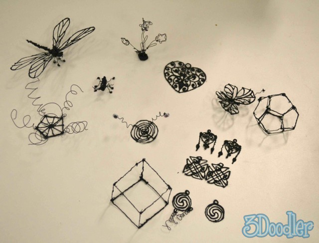 A collection of 3Doodler objects