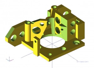 OpenSCAD 3D printer bowden extruder base model