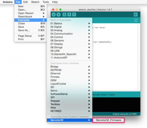 Servotor32 Select Firmware Example