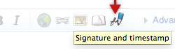 Click the "Signature and timestamp"-button to sign your talkpage contributions