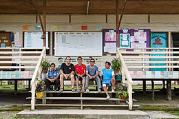 Photographer with teachers and guard of SK Rundum, Sabah