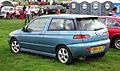 Alfa Romeo 145 first registered in UK October 2000 1598cc photographed from rear three-quarters at Knebworth.jpg