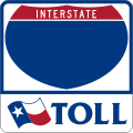 Toll Texas Interstate Highway blank.svg