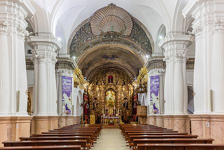 View of the main nave of teh  church of Santa María de África, a Roman Catholic church located in the city of Ceuta, a Spanish exclave on the north coast of Africa.