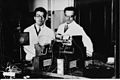 1943 Herbert Mangold and Erhard Kietz in Leipzig University Physics Lab.jpg