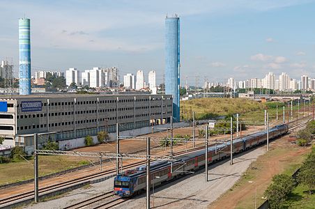 Tamanduateí train station of Series 2100 Red CPTM, São Paulo, Brazil