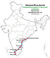 (Visakhapatnam - Kollam) Express Route map.jpg