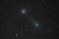 Conjunction of comet Garradd and globular cluster Messier 71 - View through an 11" SCT at 1500mm - Starfest 2011 in Mount Forest, Ontario.jpg