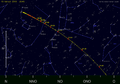 De baan van de planetoïde 2012 DA14 aan de hemel voor een waarnemer in Utrecht.png