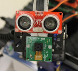 The robot has both a camera, and an ultrasonic sensor