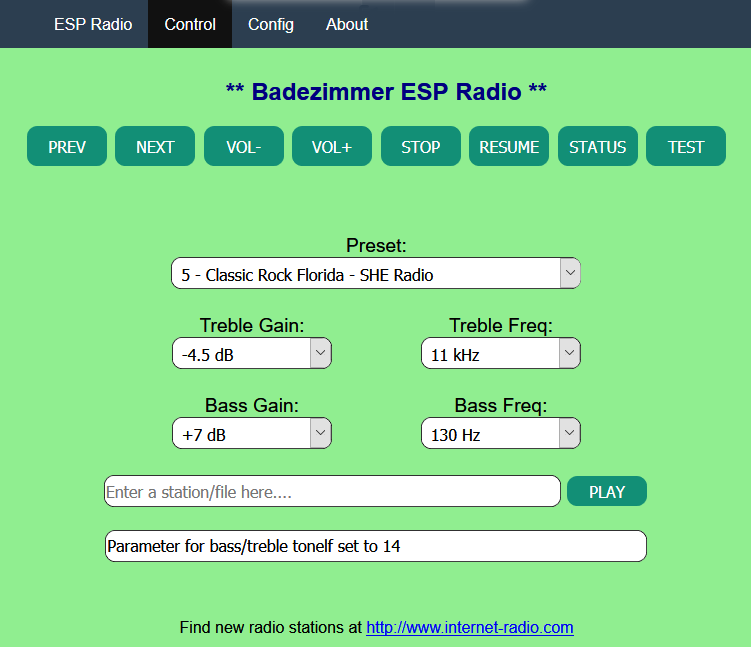 Webinterface fon Arduino WebRadio basteln