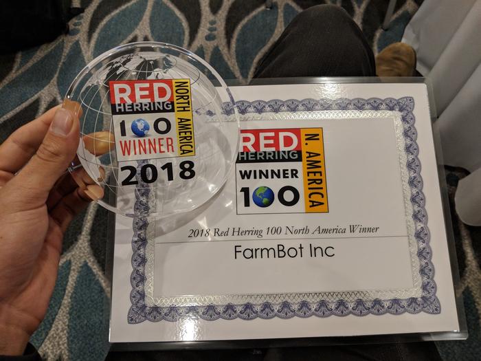 FarmBot Chosen as a 2018 Red Herring Top 100 North America Winner