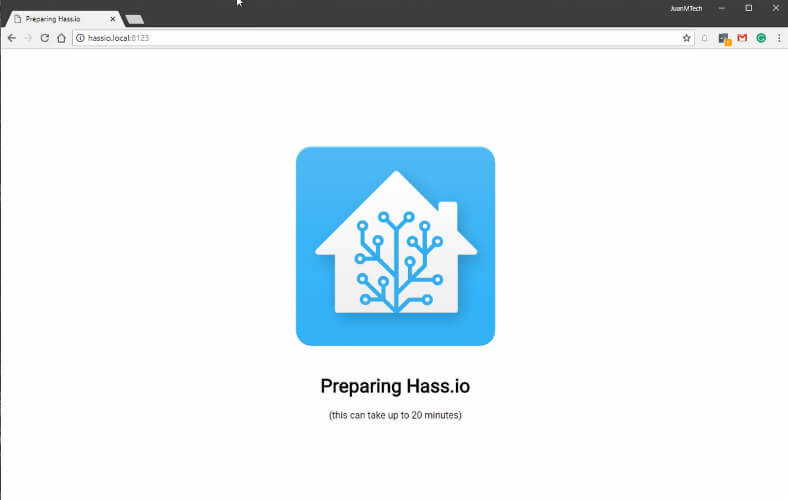 Home Assistant Preparing page