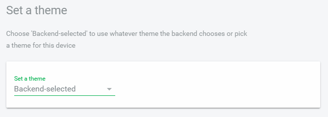 Themes dropdown