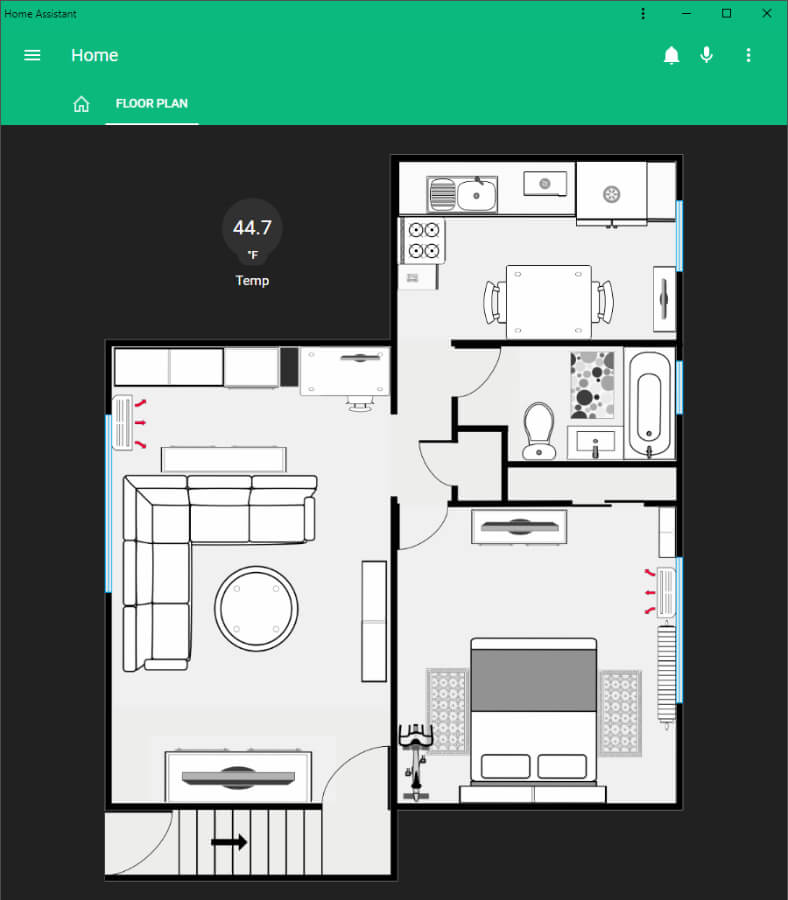 Floor plan with state-badge