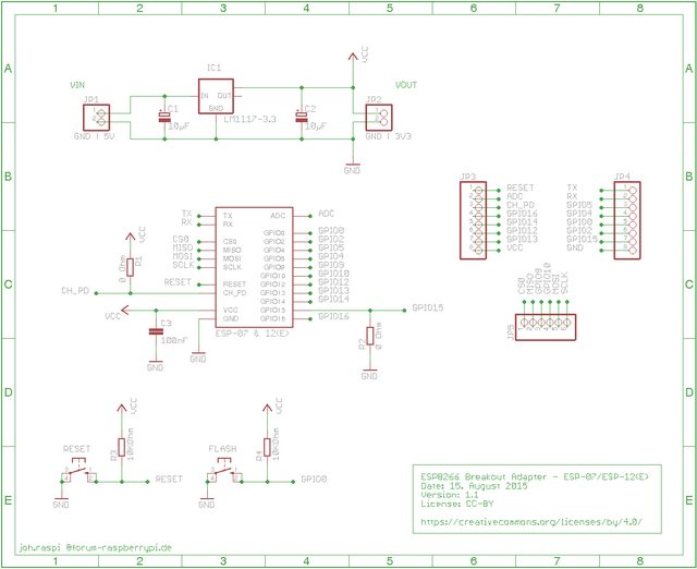 ESPS8266 Breakout Adapter - Version 1.1