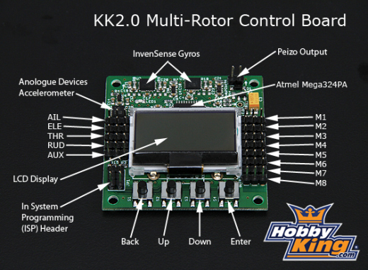 Hobbyking KK2 Multi-rotor LCD Flight Control Board