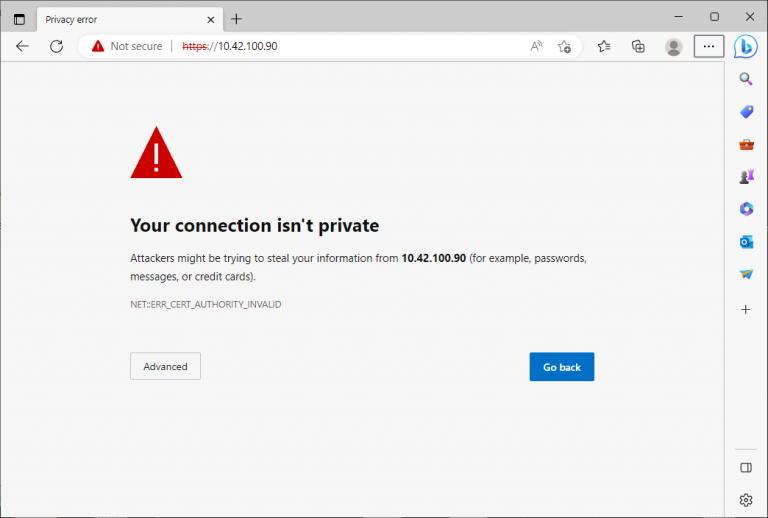 HTTPS certificate error in Edge