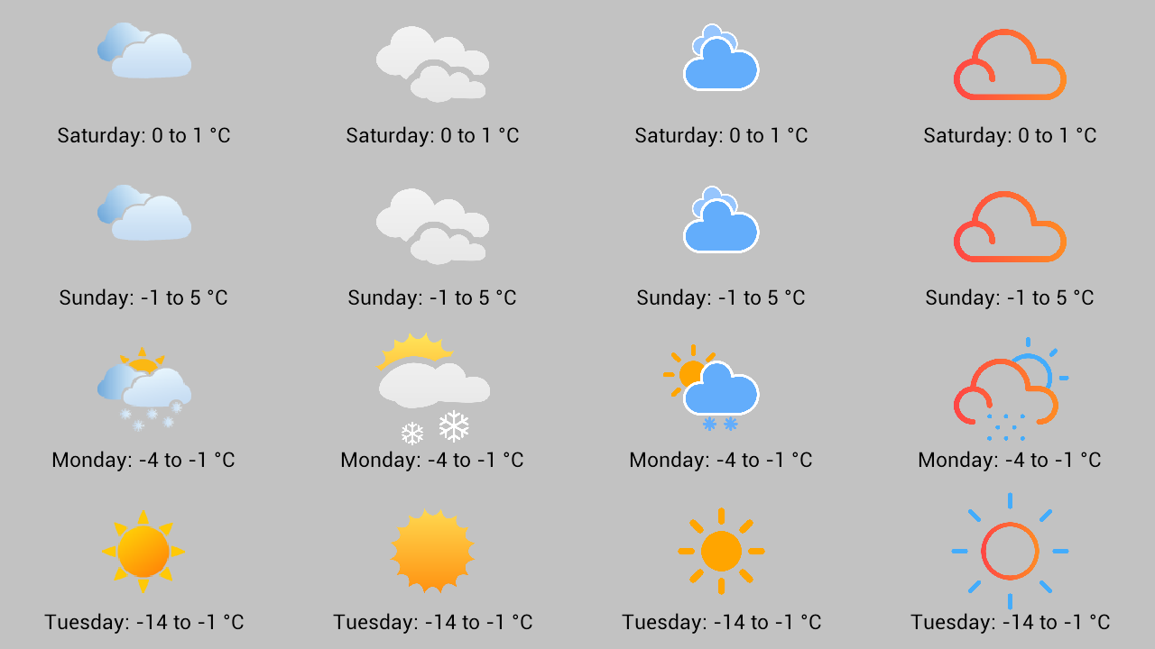 Available weather icon styles