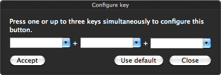 Button configure window