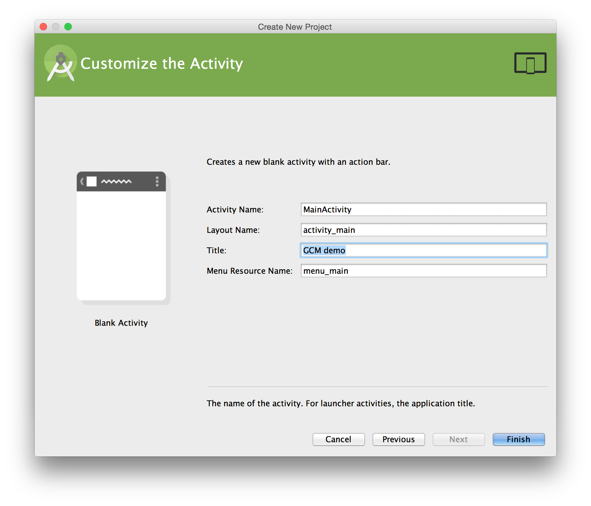 Customize the Activity