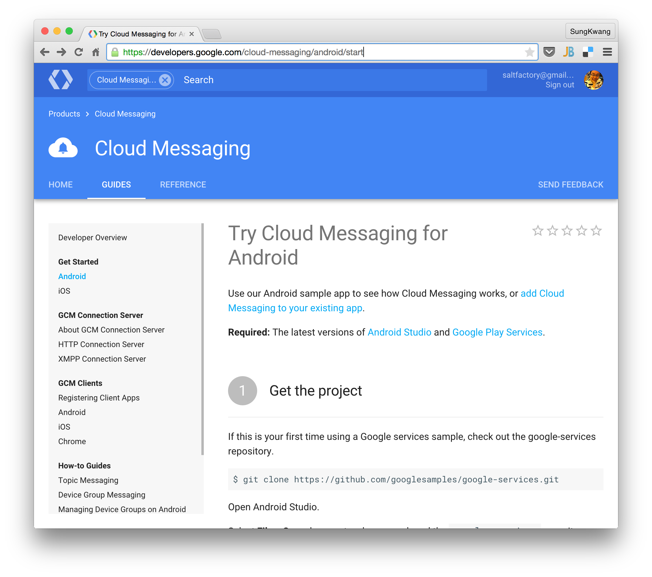 add Cloud Messasing to your exsiting app