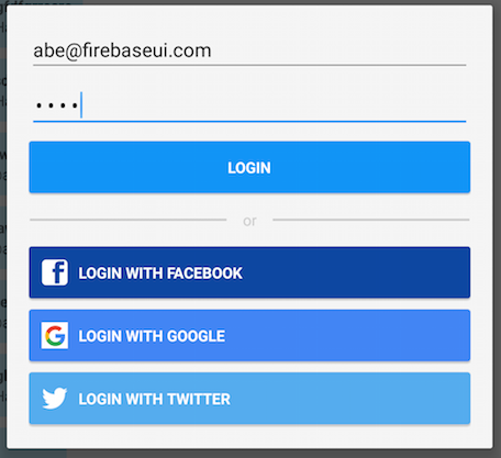 FirebaseUI Login Dialog